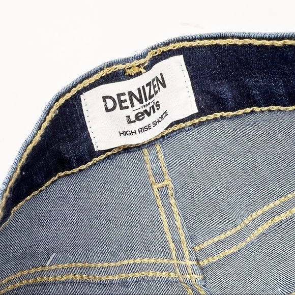 Levi's Denizen High Rise Shortie Distressed Jean Shorts - Picture 3 of 6